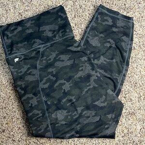 Fabletics PowerHold Crops Camo print Black Gray Green